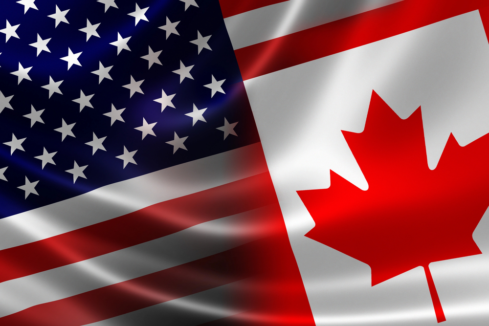 Flags for USA and Canada together